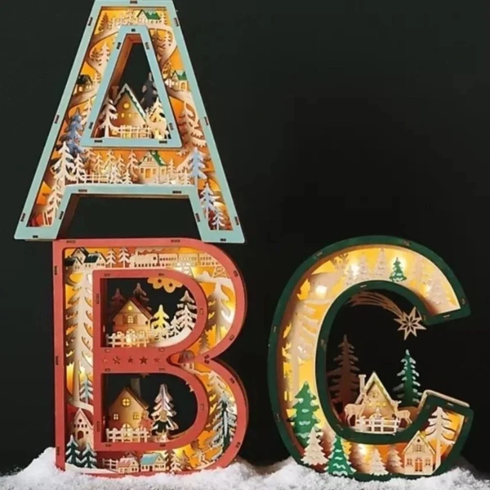 NWT Anthropologie Wonderland Christmas Scene Letter E